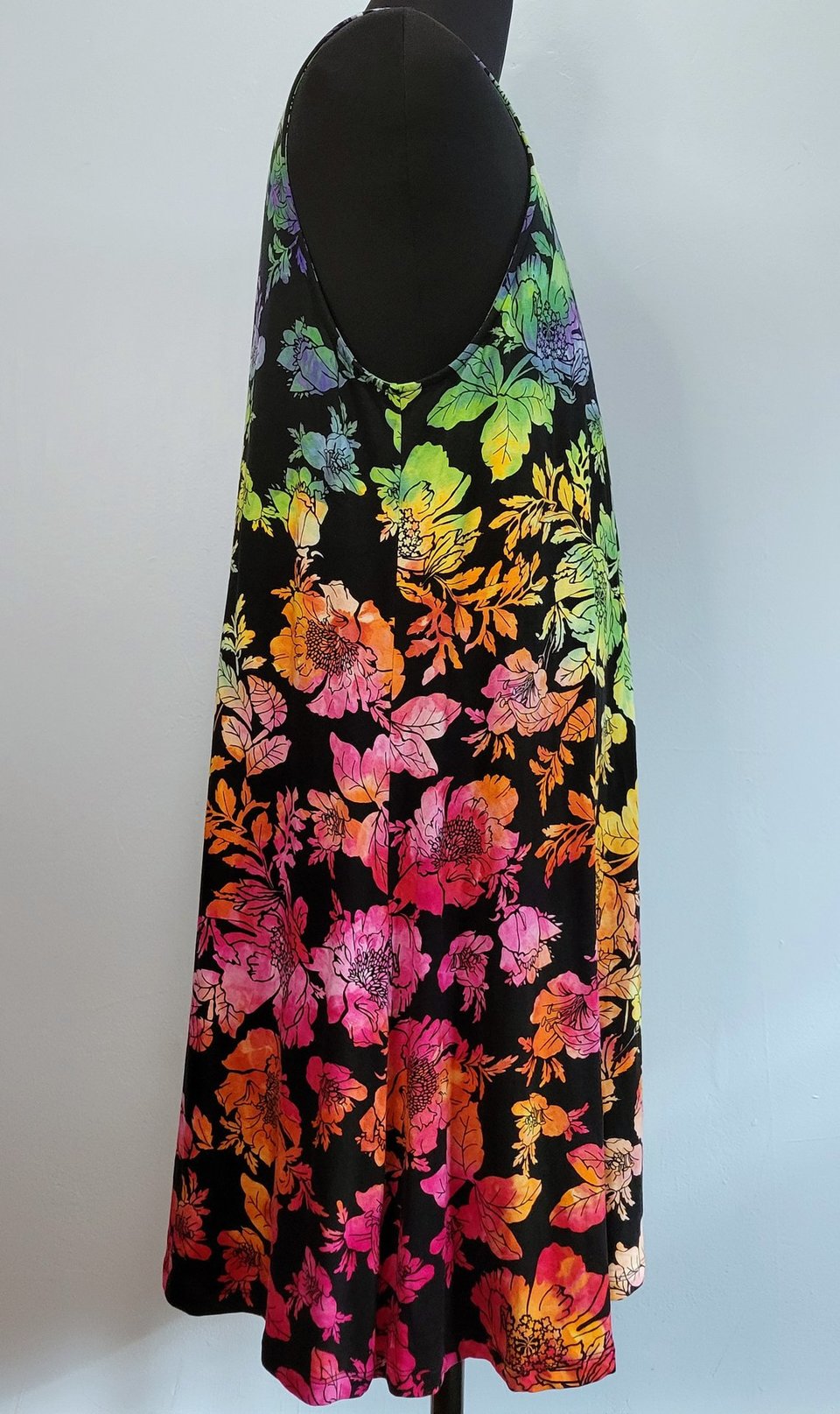 XL Tank Dress, Rainbow Floral