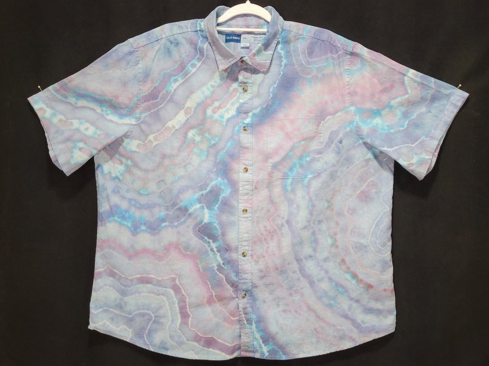 XXL Men's Linen Shirt, Lace Agate