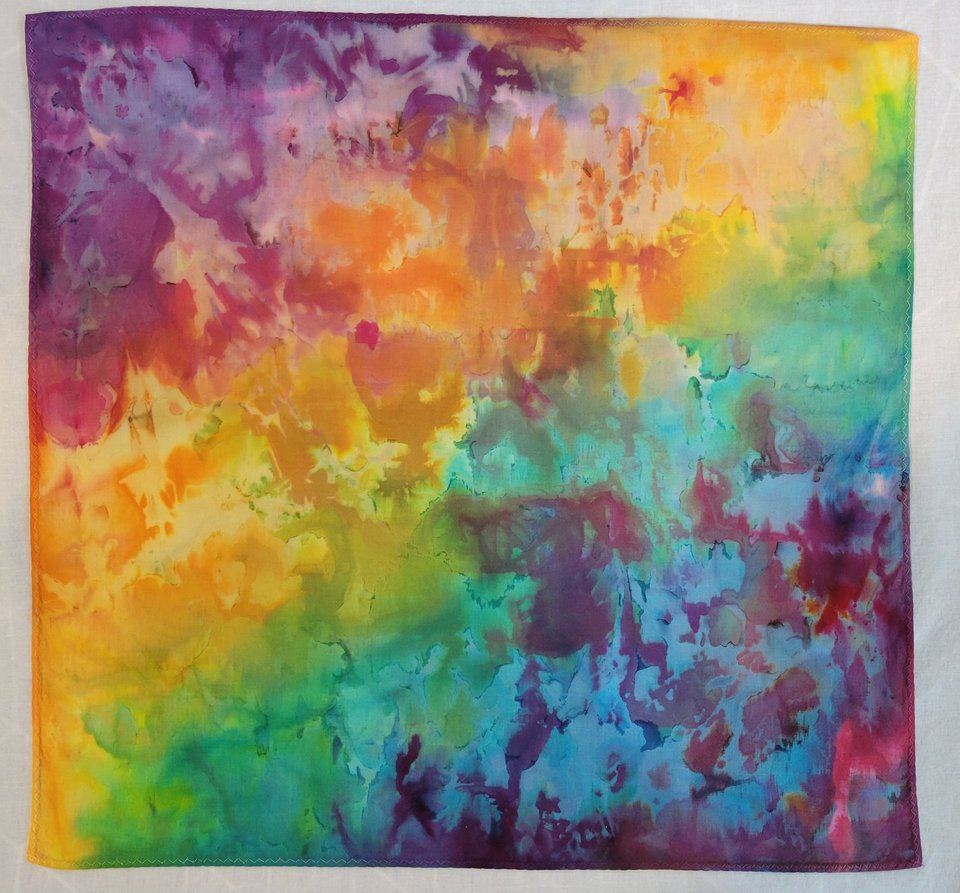 Hanky/Bandana, Bright Rainbow Watercolor
