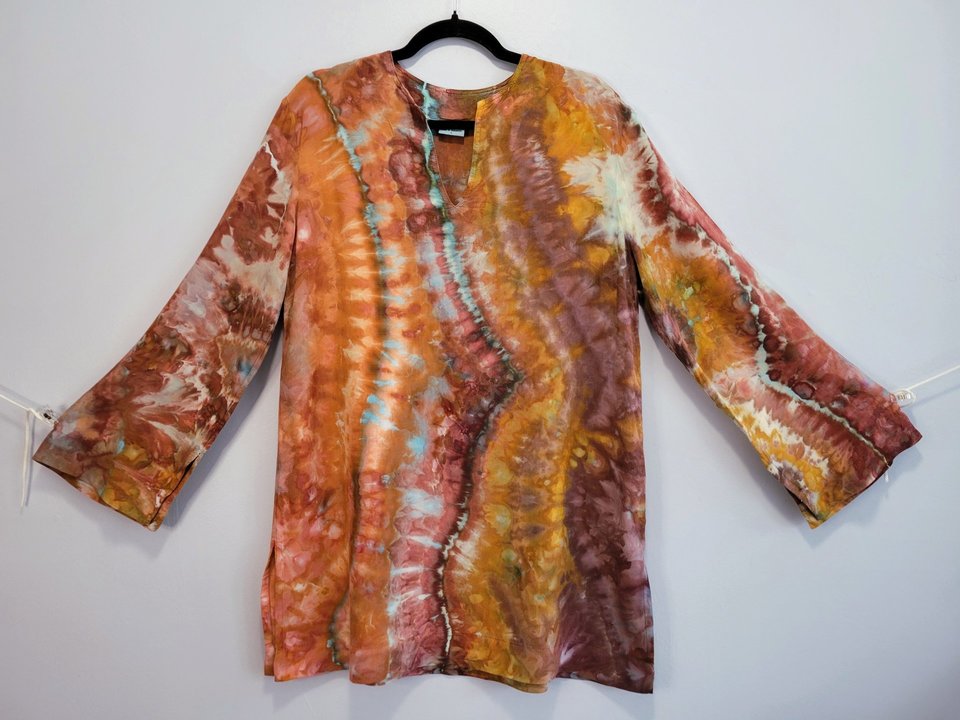 Large Rayon Tunic, Petrified Wood