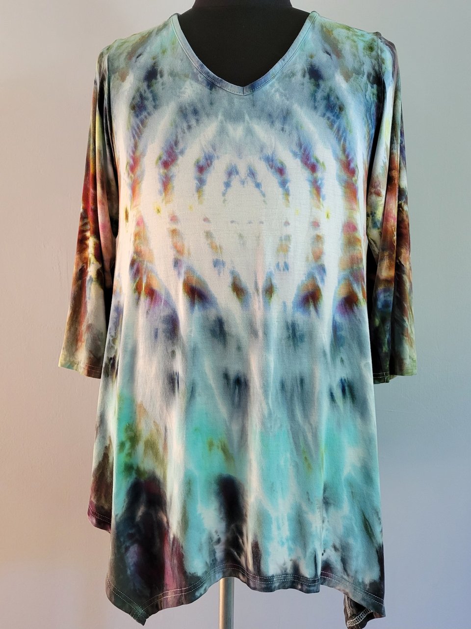 1X 3/4 Sleeve Hanky Hem Rayon Tunic, Portal