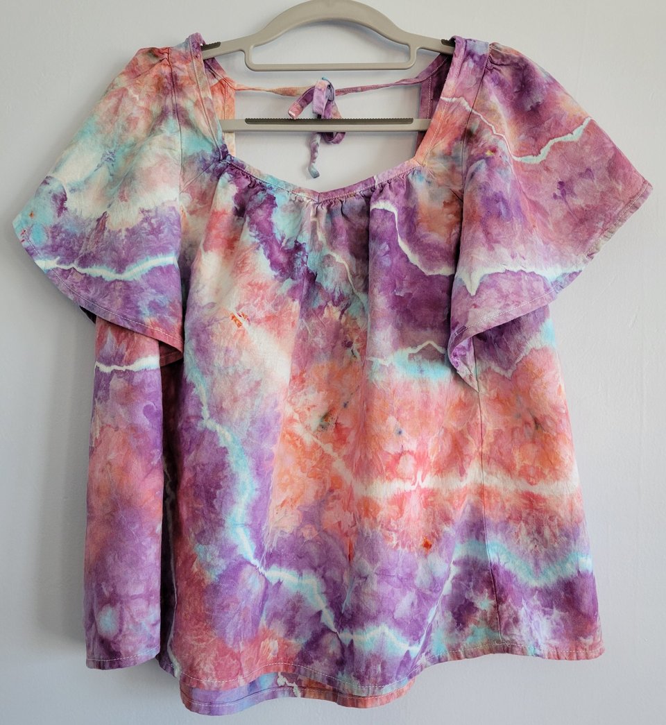 M Linen Ruffle Shirt, Evensong and Flamingo Fantasy