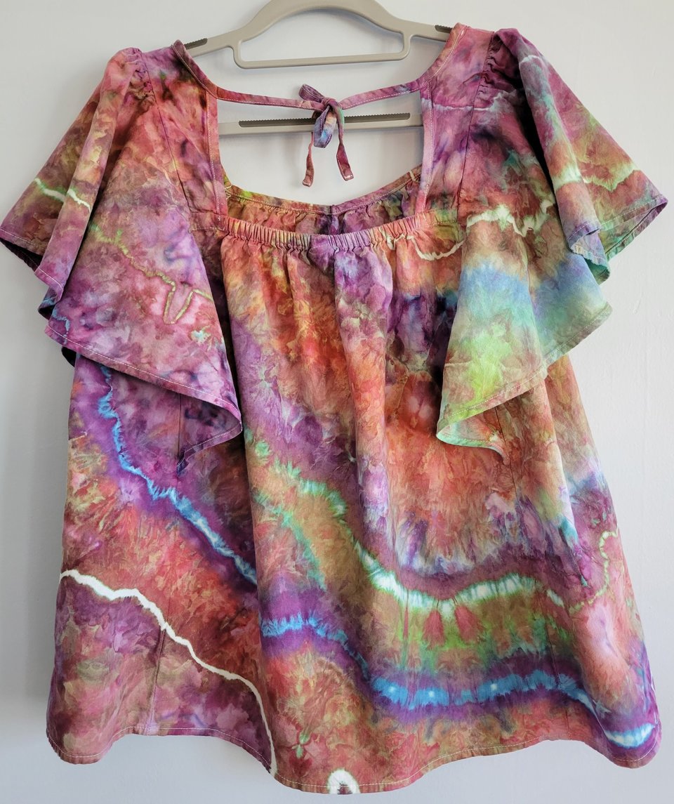 XL Tall Linen Ruffle Shirt, Koroit Boulder 