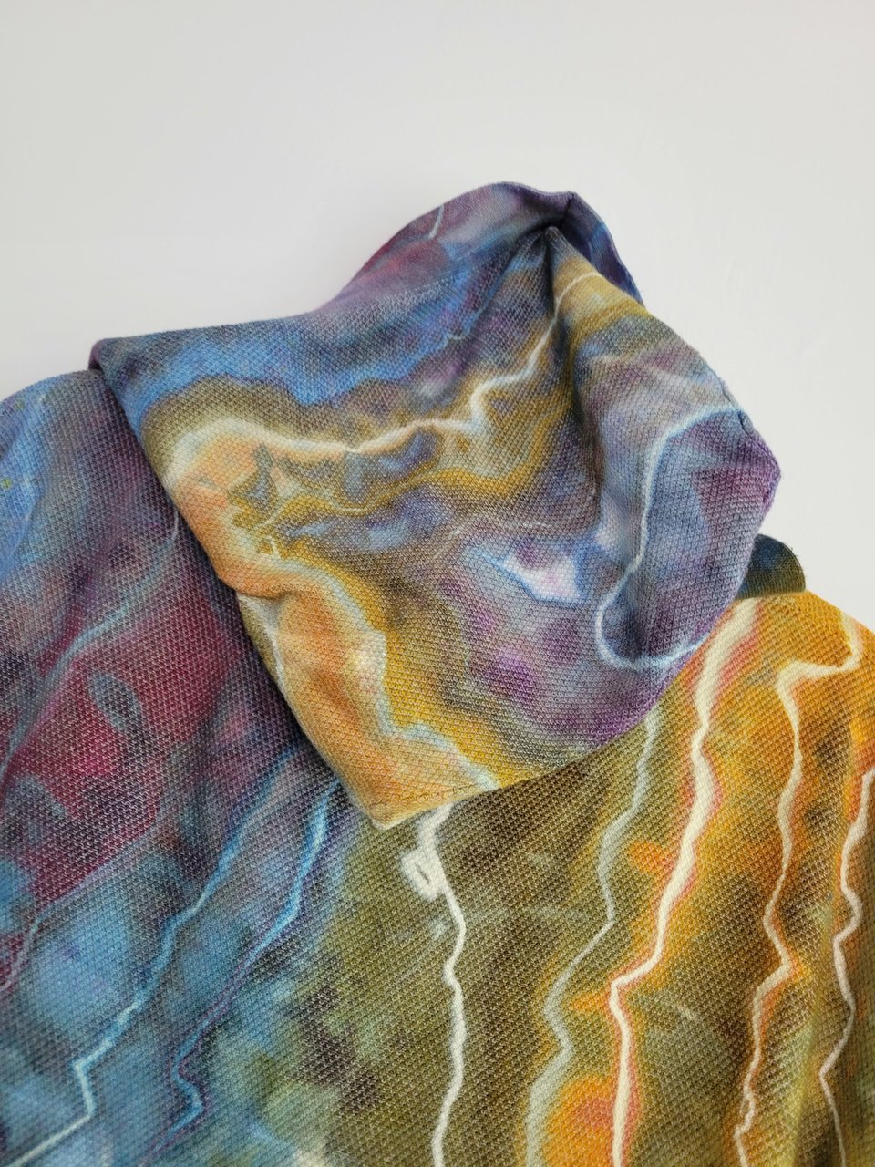 XXL Hooded Cardigan, Earthy Rainbow Geode