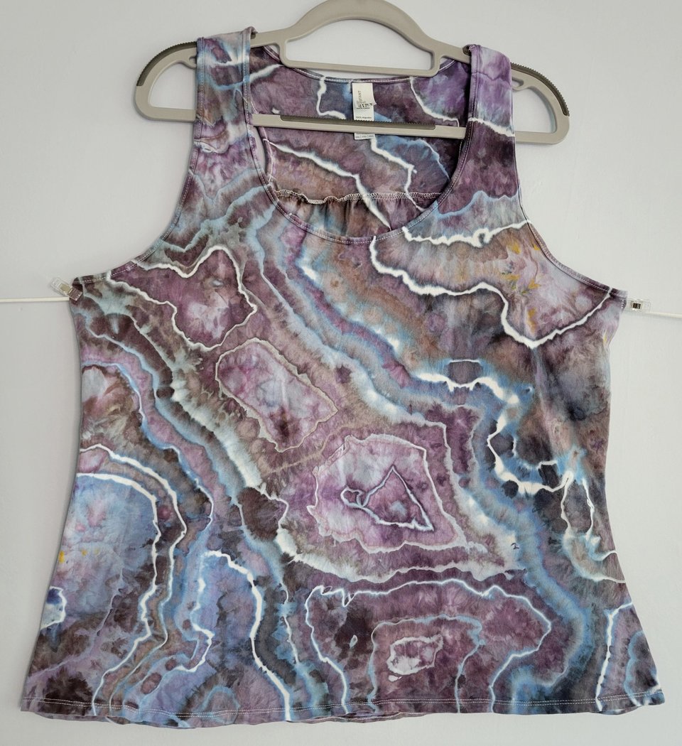 XXL Racerback Tank, Periwinkle Geode