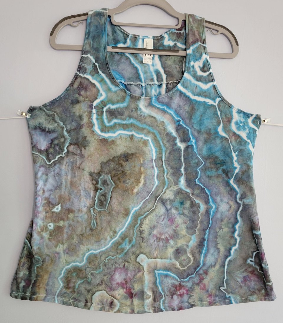 XL Racerback Tank, Coastal Fog Geode