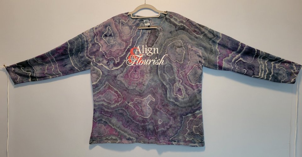 3XL Long Sleeve T, Align & Flourish Blue Geode