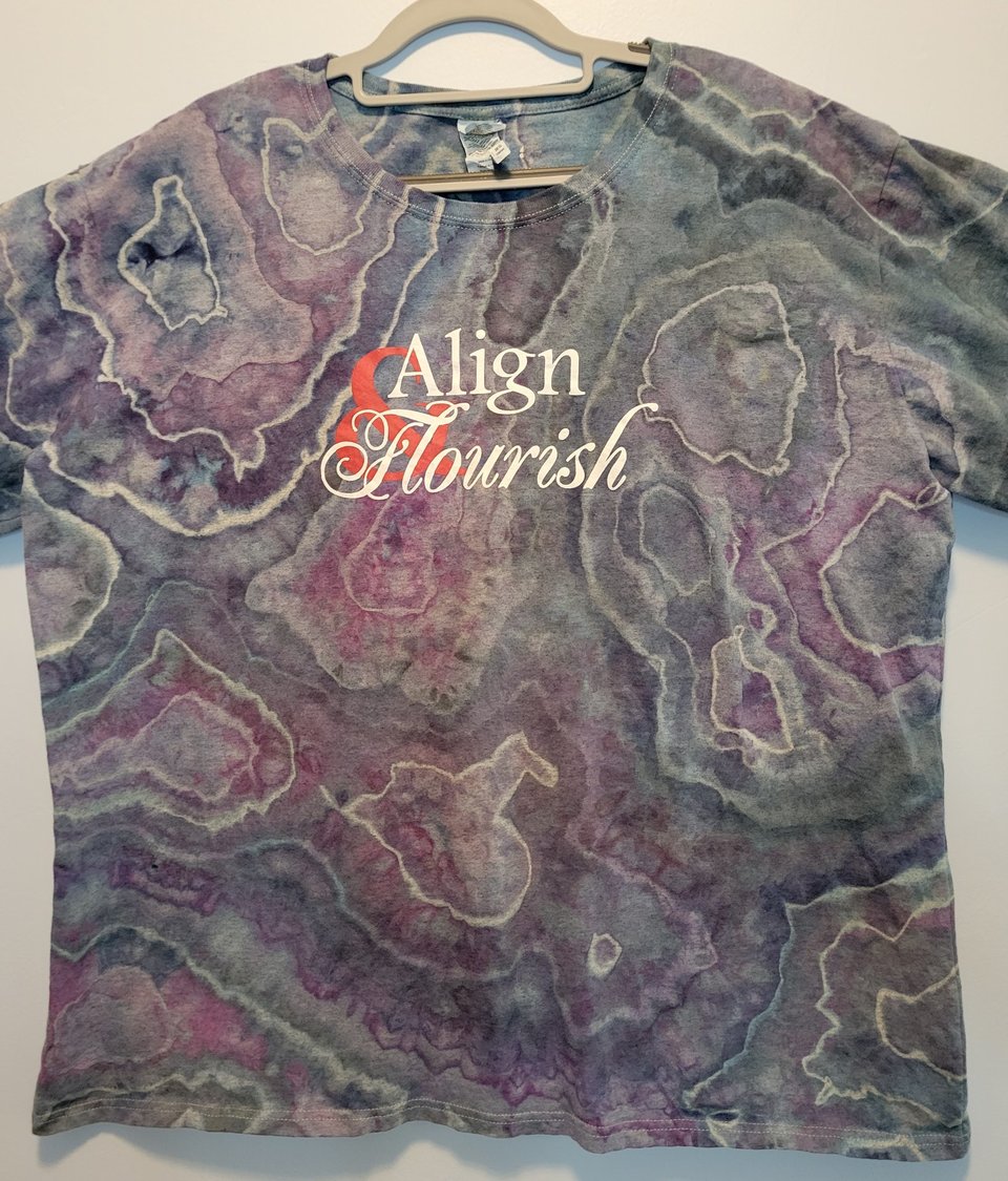 3XL Long Sleeve T, Align & Flourish Blue Geode