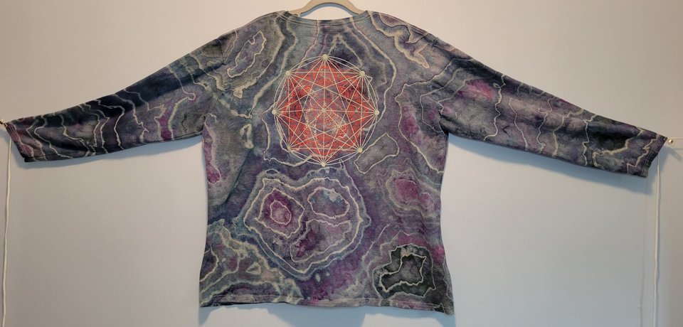3XL Long Sleeve T, Align & Flourish Blue Geode