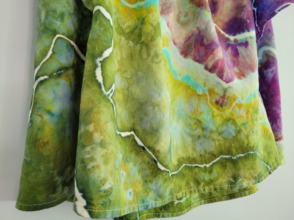 Petite S Linen Flutter Sleeve Tank, Purple Forest