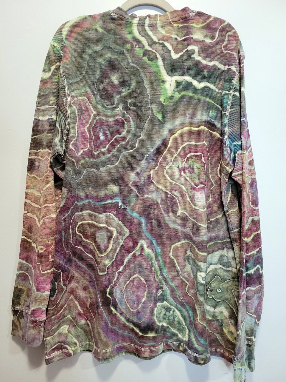XL Tall Thermal Henley, Greens & Purples