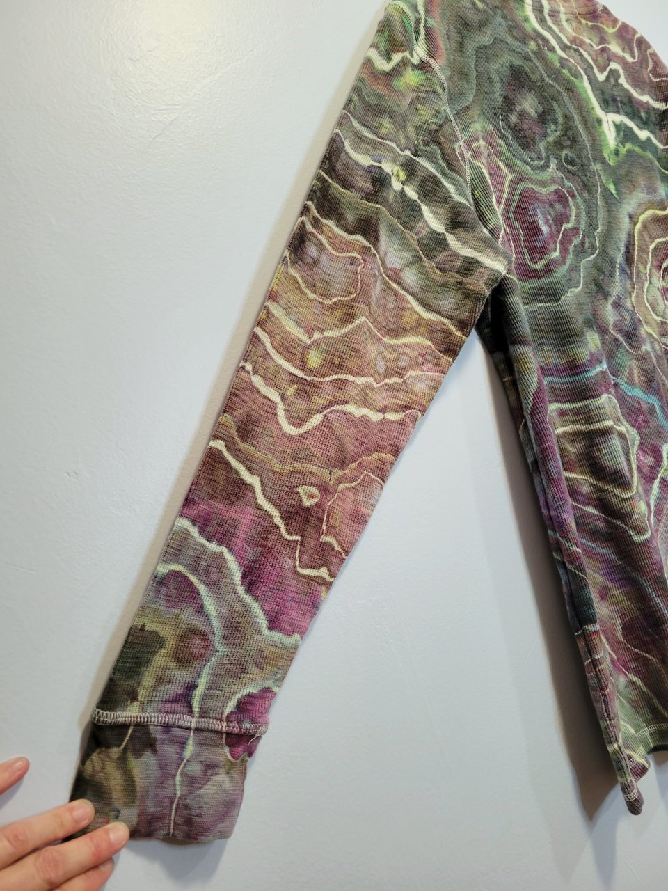XL Tall Thermal Henley, Greens & Purples