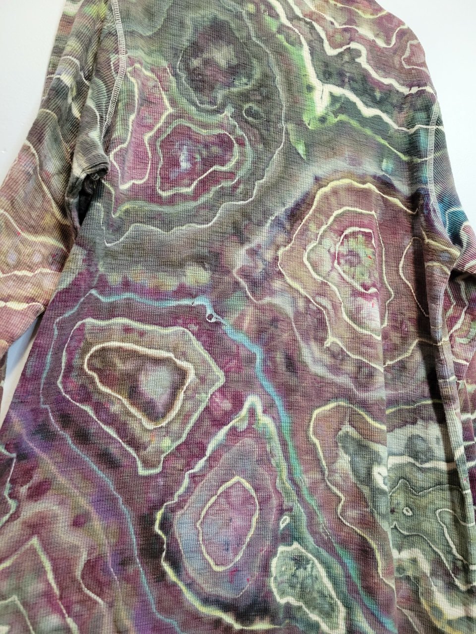 XL Tall Thermal Henley, Greens & Purples