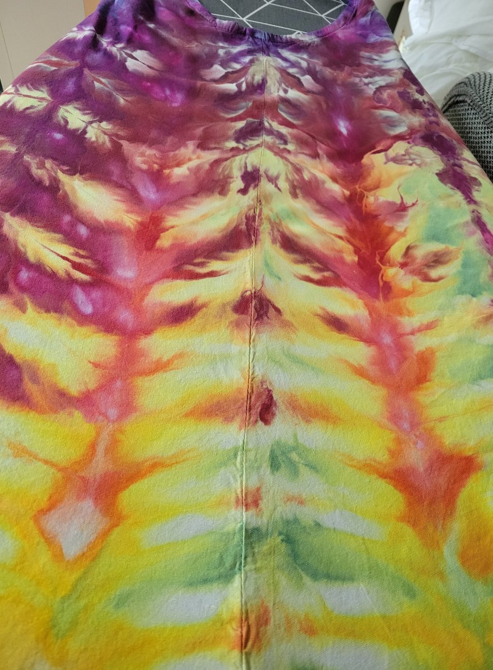 XL A-Line Hi-Lo Rayon Tank Dress, Rainbow Tiger