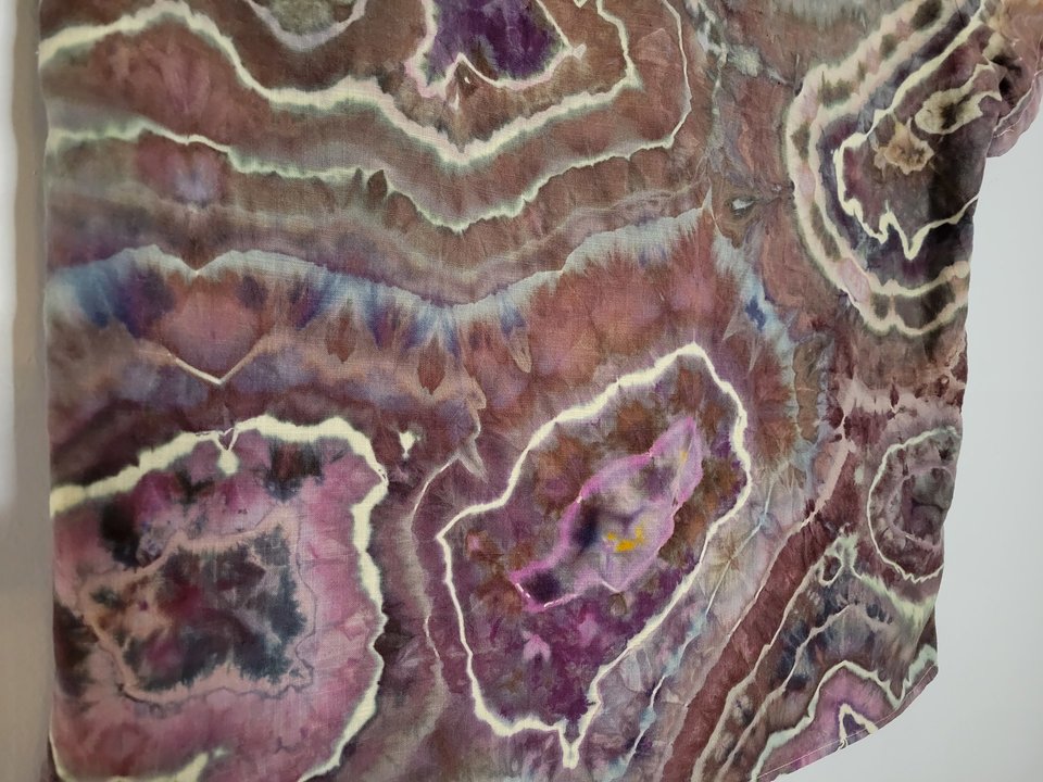 L Cuban Shirt, Purple & Brown Geode