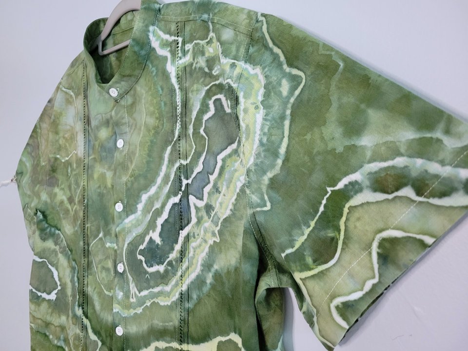 XL Cuban Shirt, Forest Geode