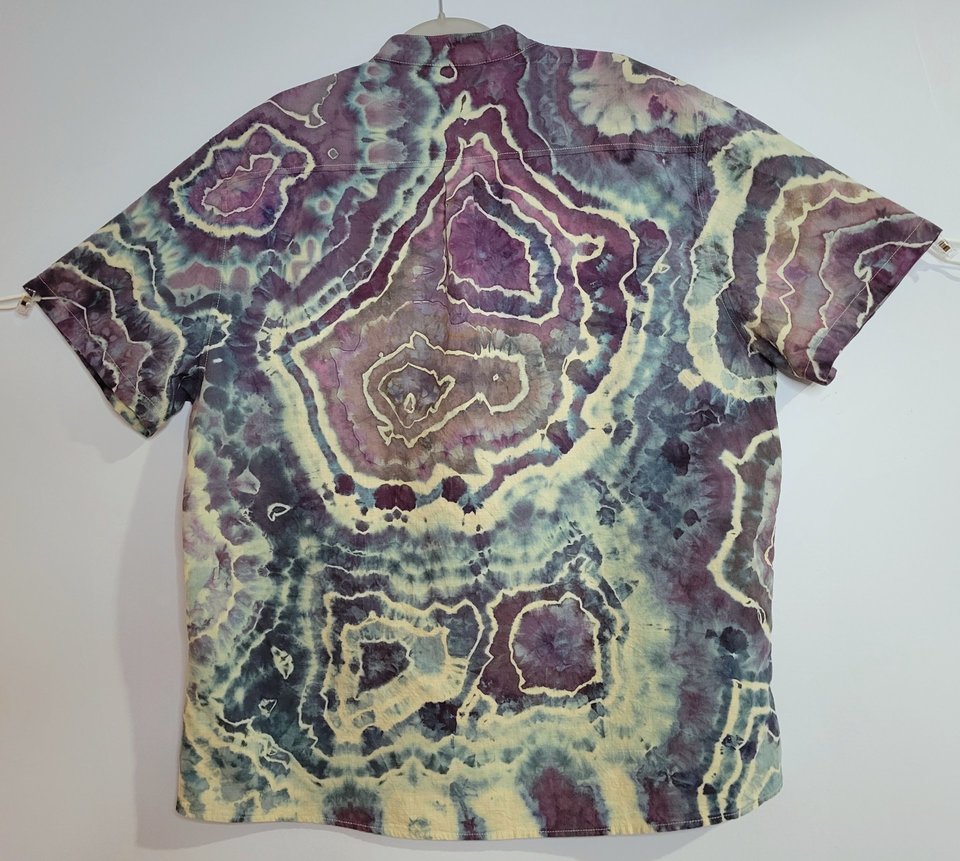 XXL Cuban Shirt, Electric Storm Geode