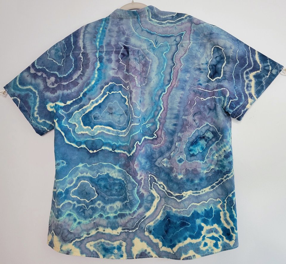 XXL Cuban Shirt, Cool Water Geode