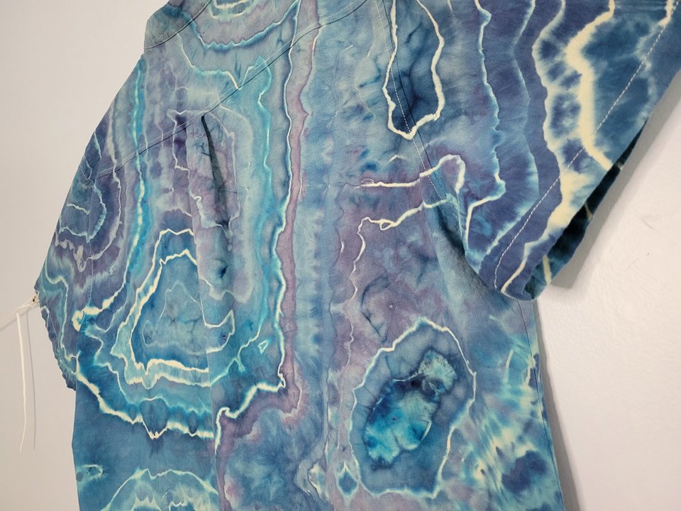 XXL Cuban Shirt, Cool Water Geode
