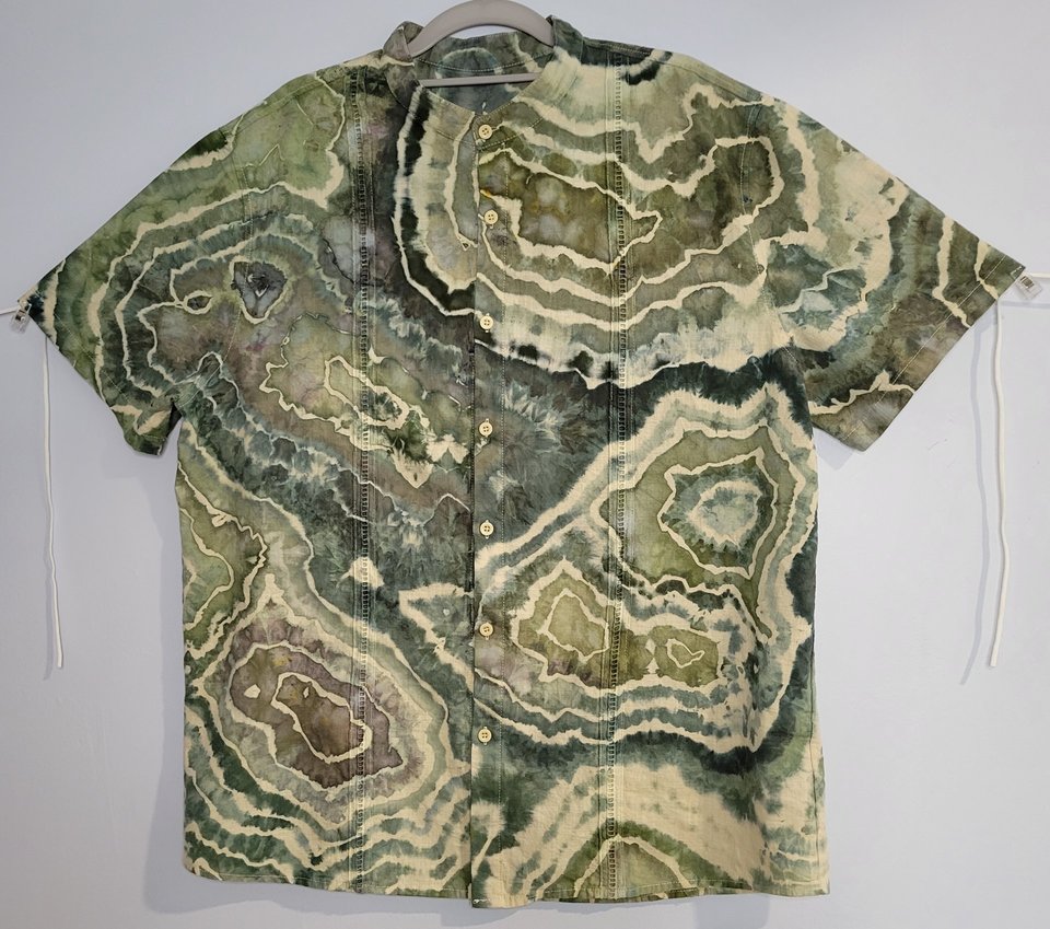 XL Cuban Shirt, Forest Geode