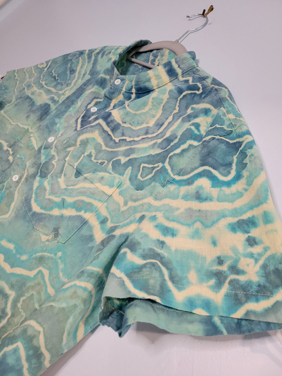 XL Cuban Shirt w/Pocket, Sea Geode