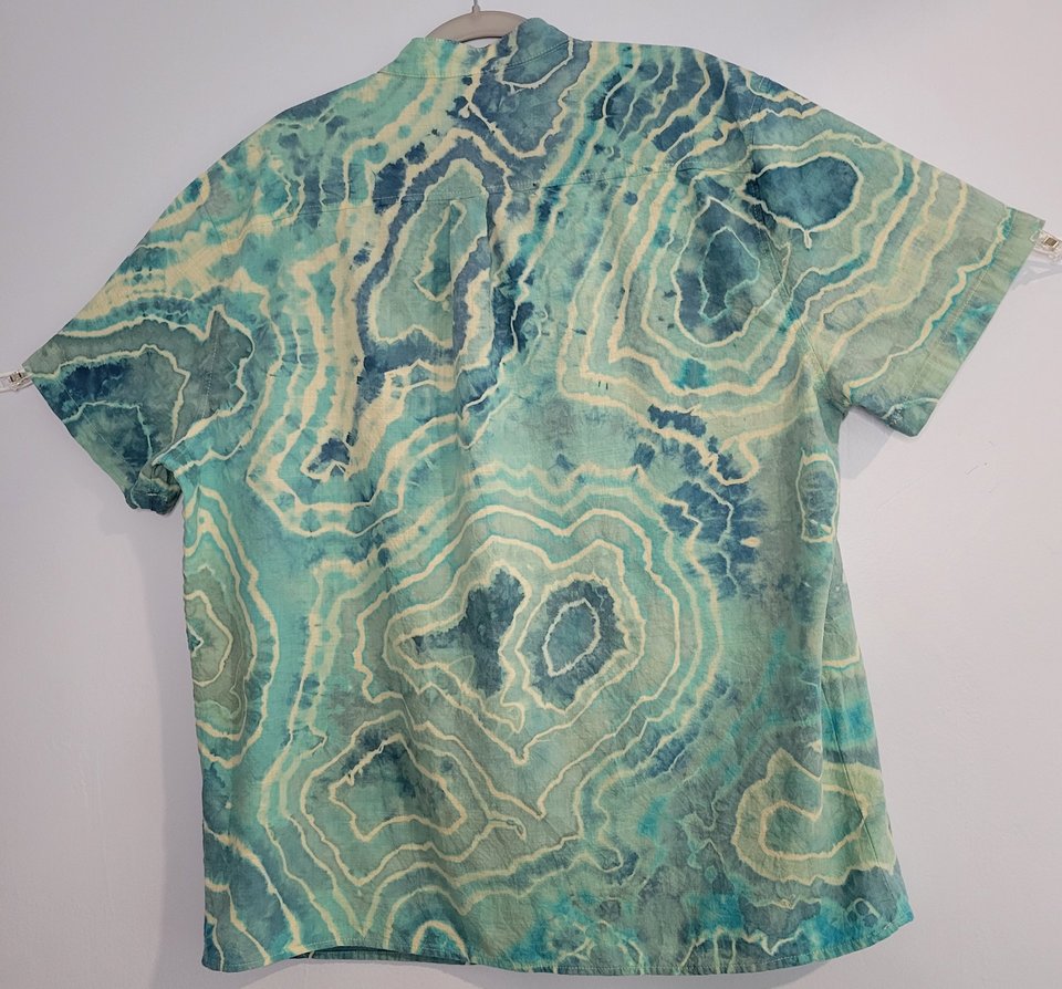 XL Cuban Shirt w/Pocket, Sea Geode