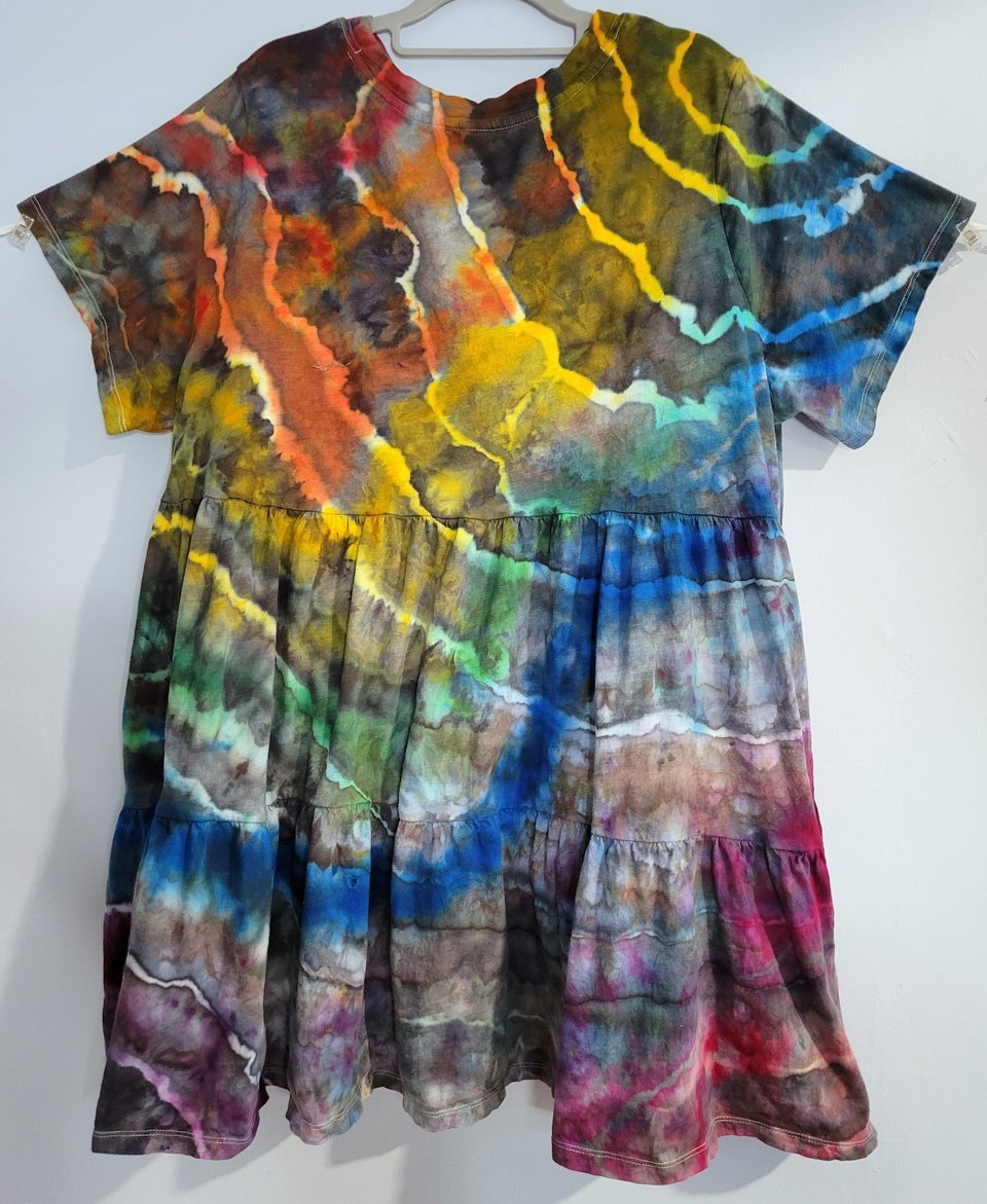 2X Swing Dress, Rainbow Storm Geode