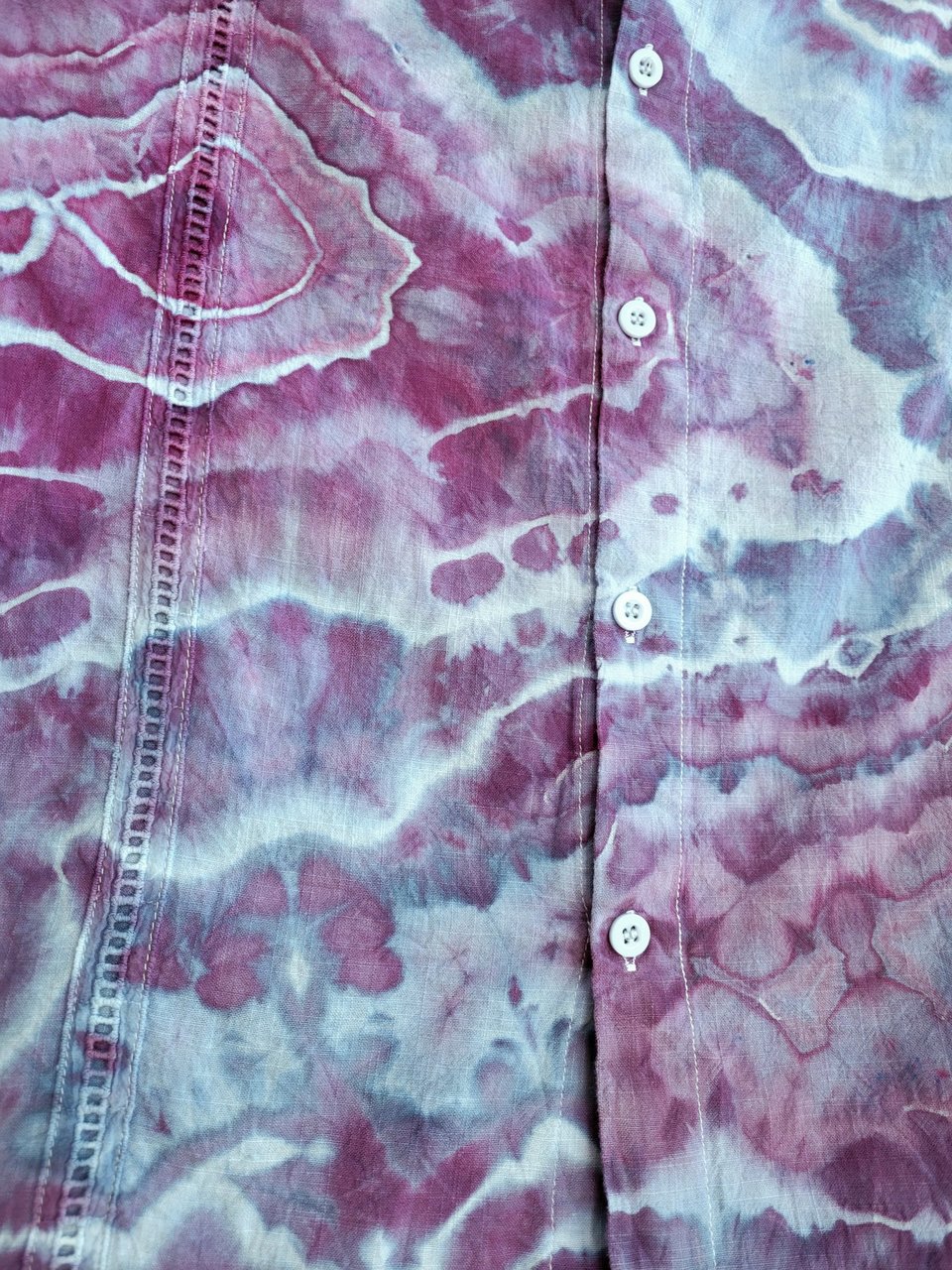 L Cuban Shirt, Periwinkle & Purple Geode