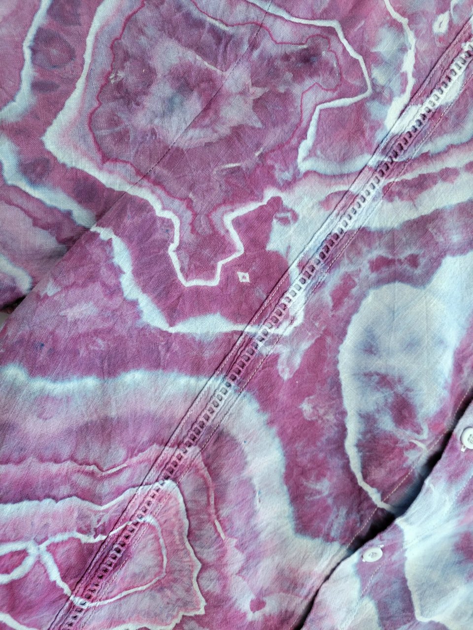L Cuban Shirt, Periwinkle & Purple Geode
