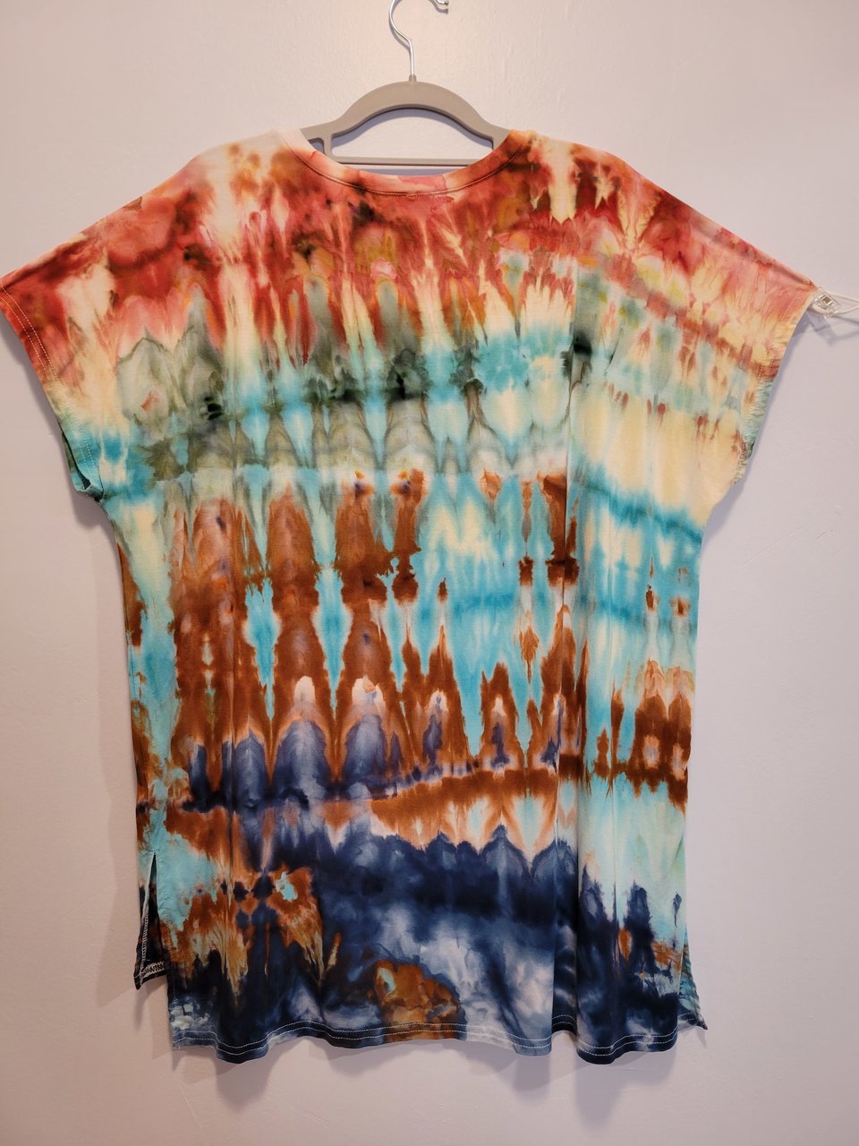 2XL Rayon V-Neck Top, Adobe & Desert Green