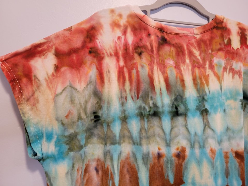 2XL Rayon V-Neck Top, Adobe & Desert Green