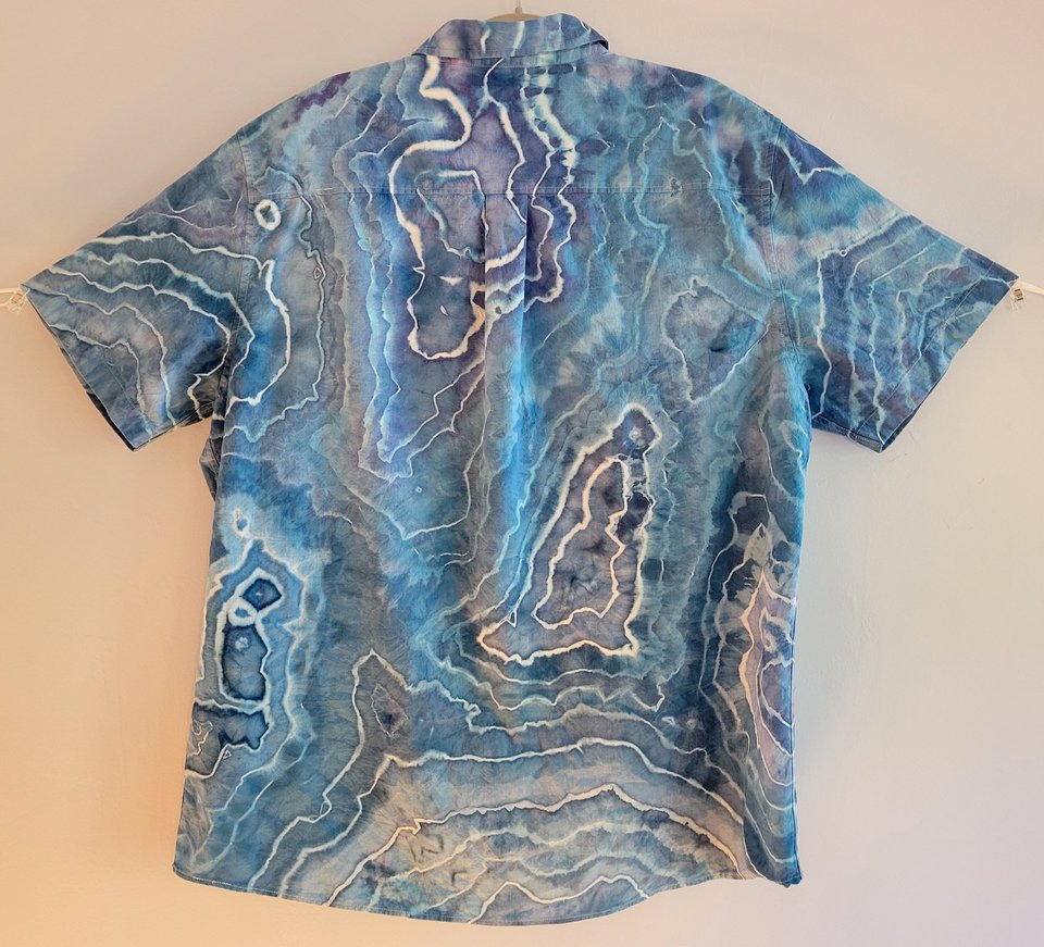XL Cuban Shirt, Blues Geode