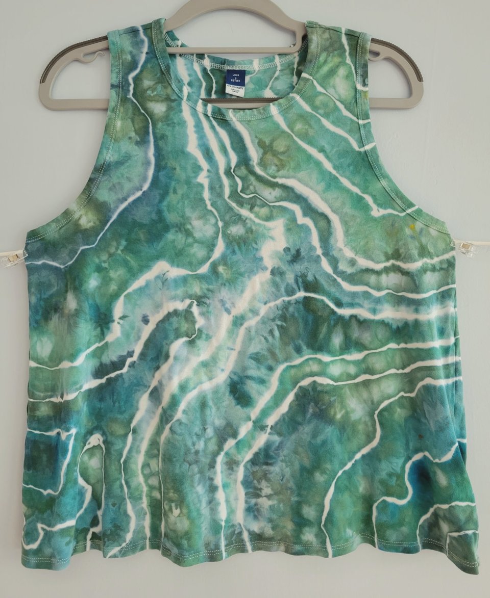 S Petite Rayon Swing Tank, Teal Geode