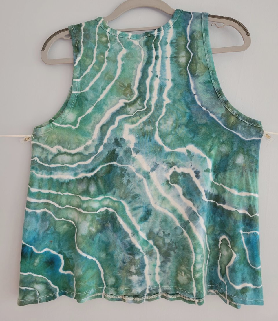 S Petite Rayon Swing Tank, Teal Geode