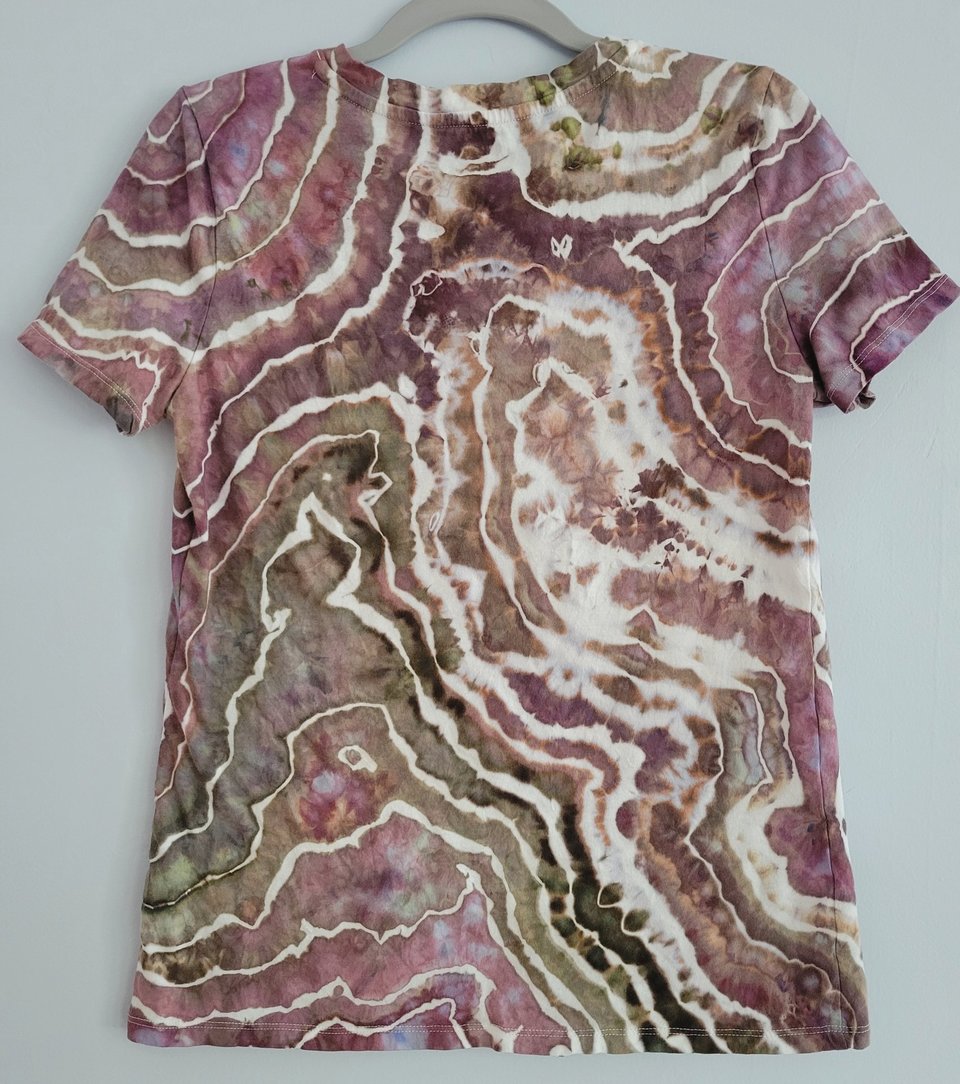 S V-neck T-shirt, Rose Brown Geode