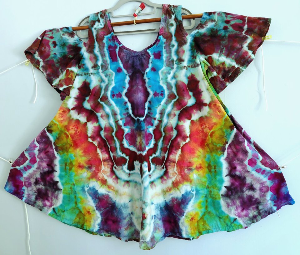 Large Rayon Swing Tunic, Crazy Geode
