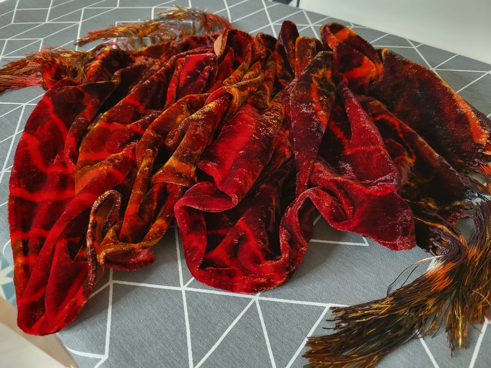 Scarf, Velvet, Lava