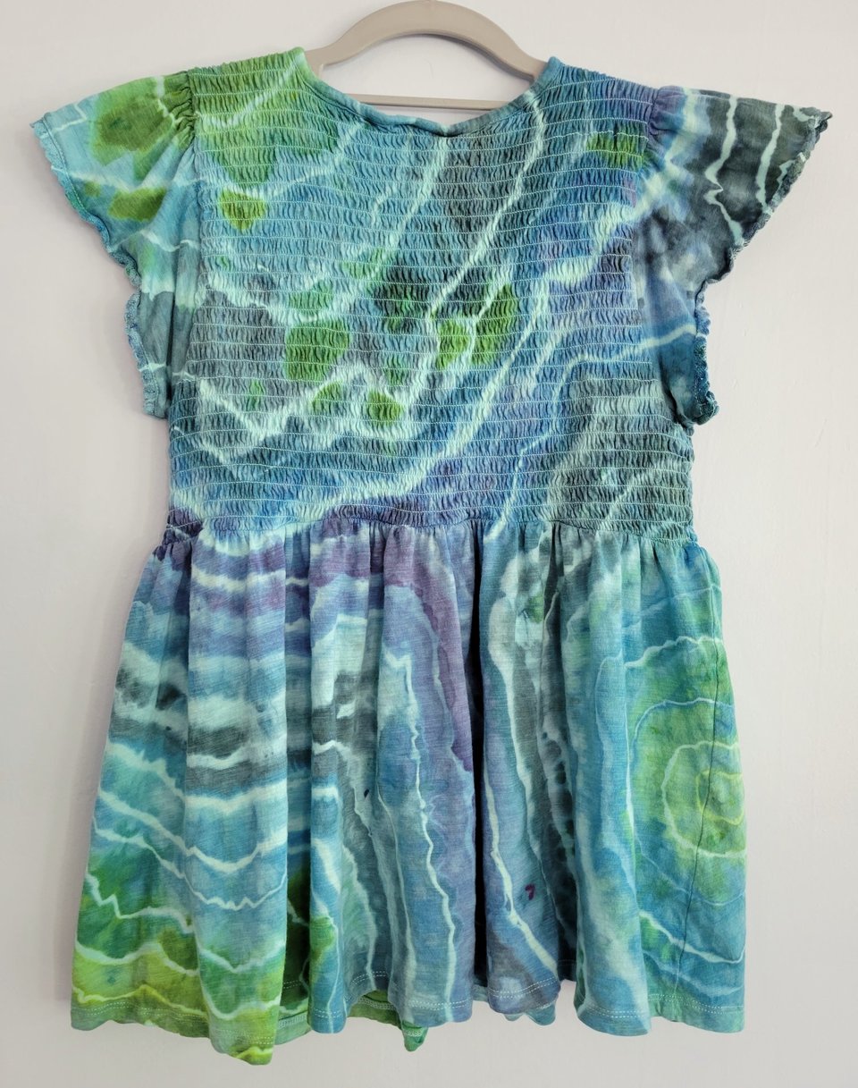 L 12 Ruffle Tank, Oceanic Geode