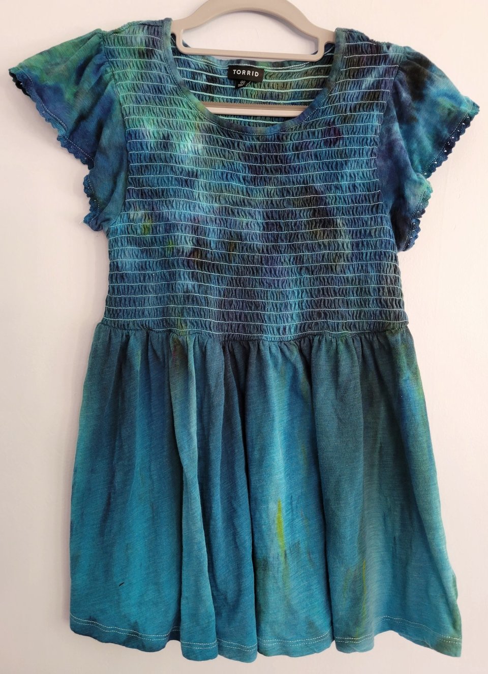 M/L Size 10 Ruffle Sleeve Tank, Marine
