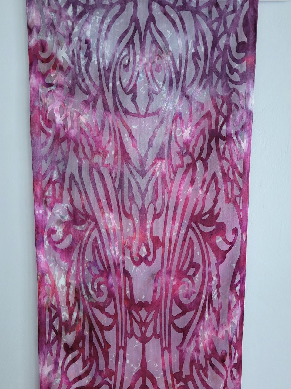 Scarf, Rayon/Silk Voided Satin, Plum Jaguar