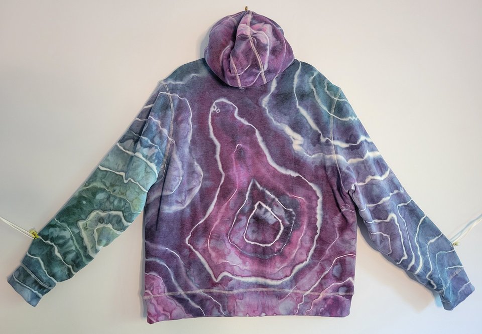 XL Zip-Up Sherpa Lined Hoodie, Periwinkle Geode