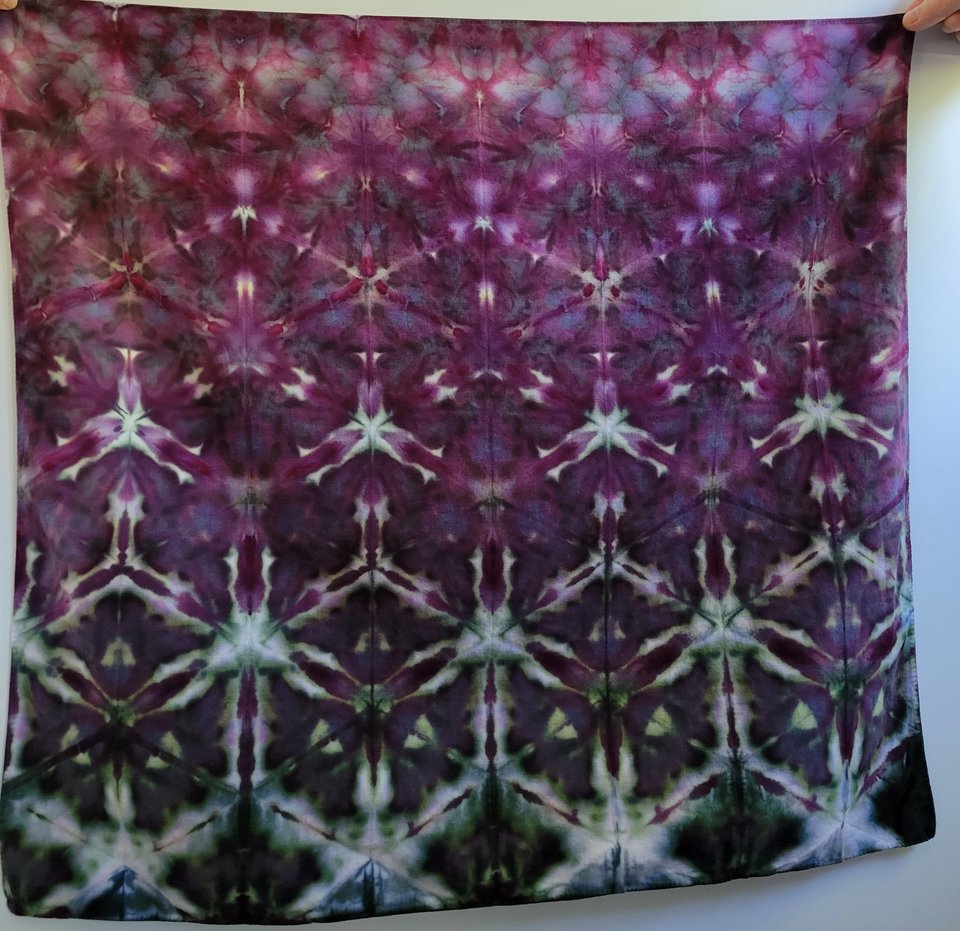 Bandana, Large, Dusty Purple Shibori
