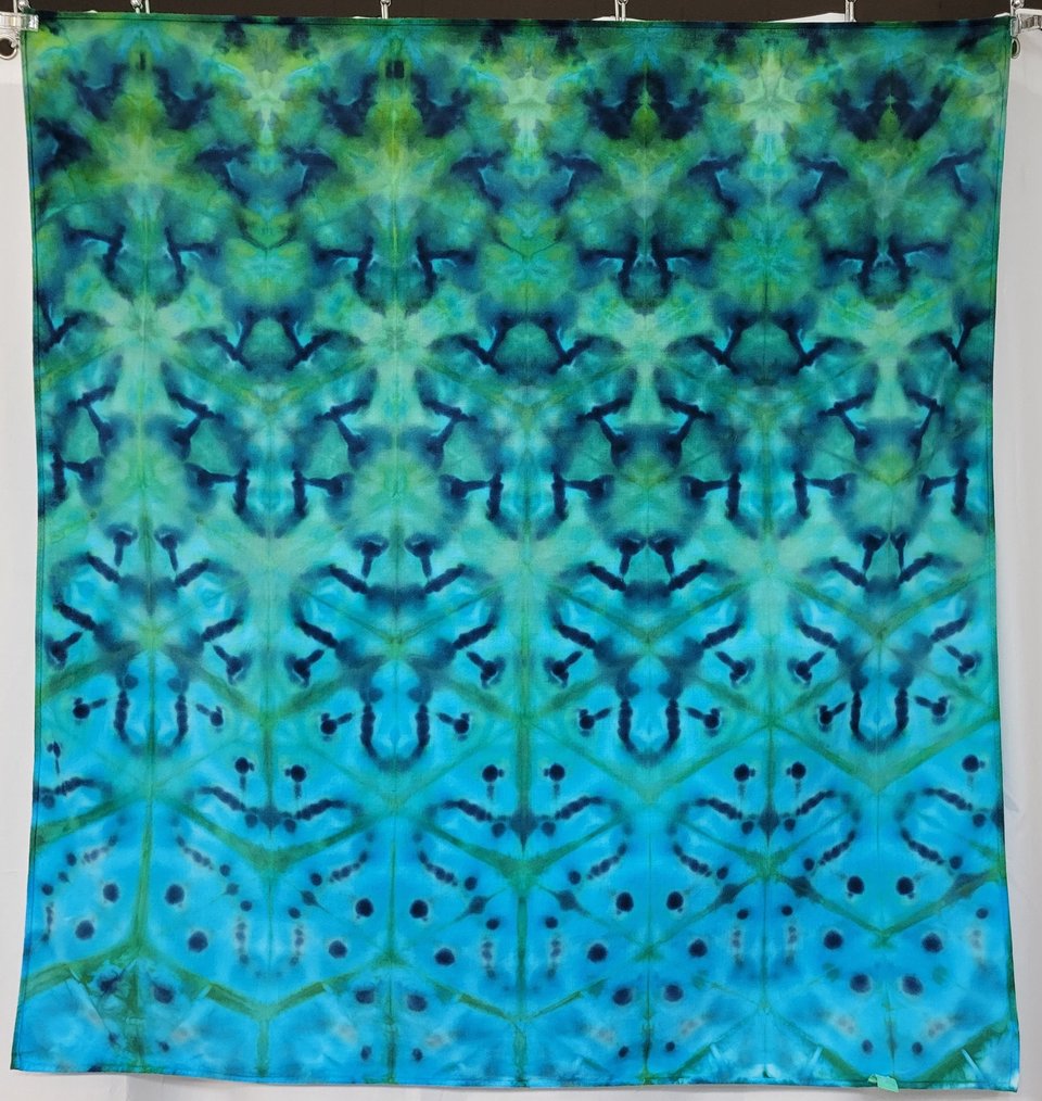 Bandana, Large, Teal Shibori