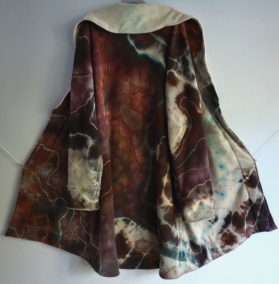 3XL Bathrobe, Brown & Blue Geode