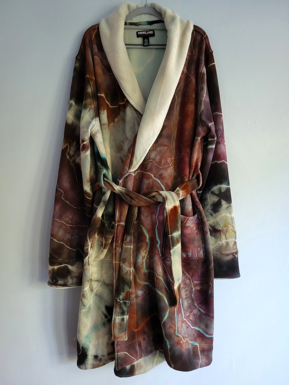 3XL Bathrobe, Brown & Blue Geode
