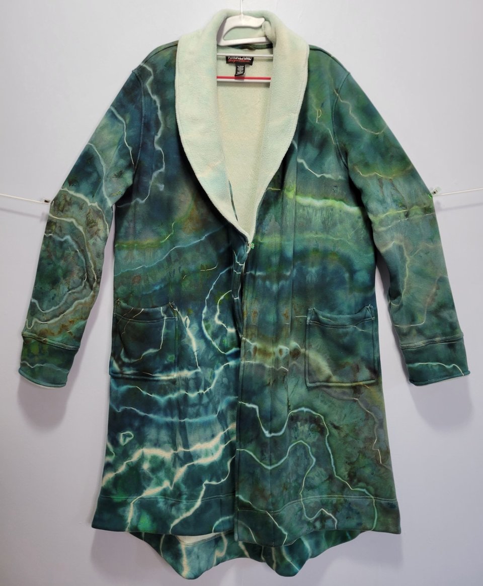 XL Plush Bathrobe, Forest Geode