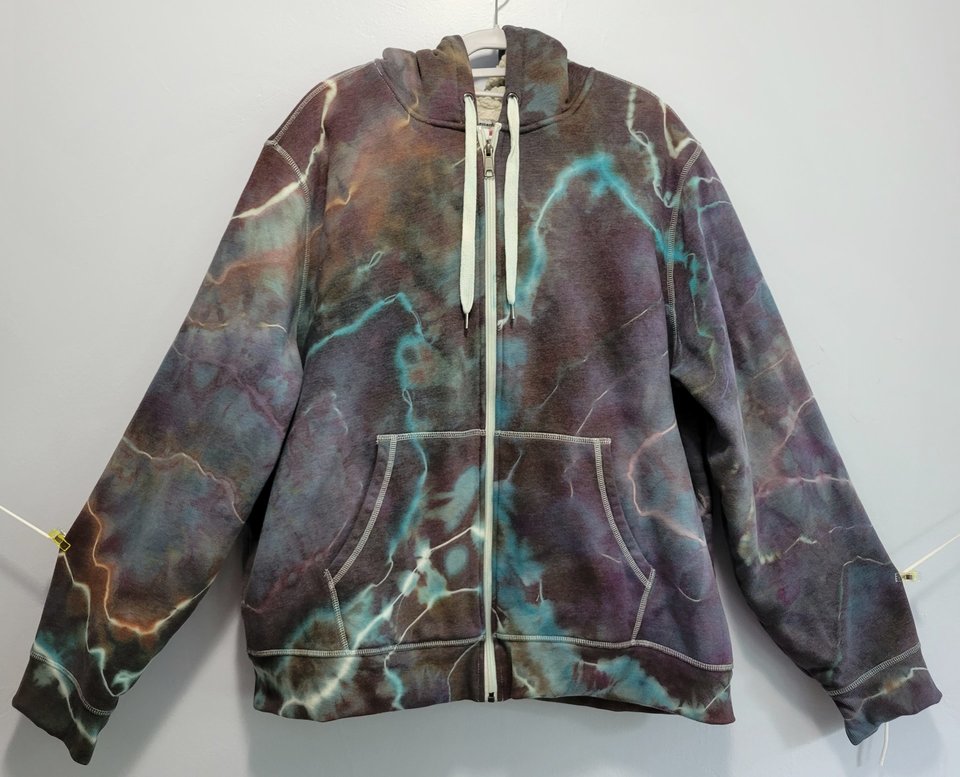 XXL Sherpa Lined Hoodie, Stormy Geode