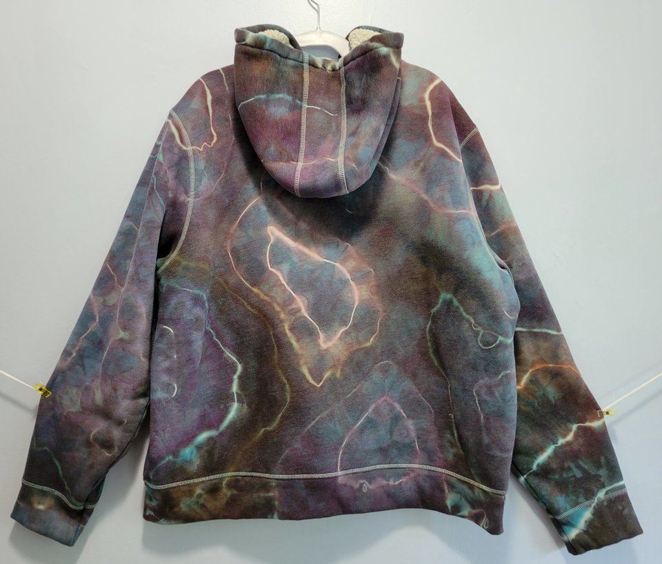 XXL Sherpa Lined Hoodie, Stormy Geode