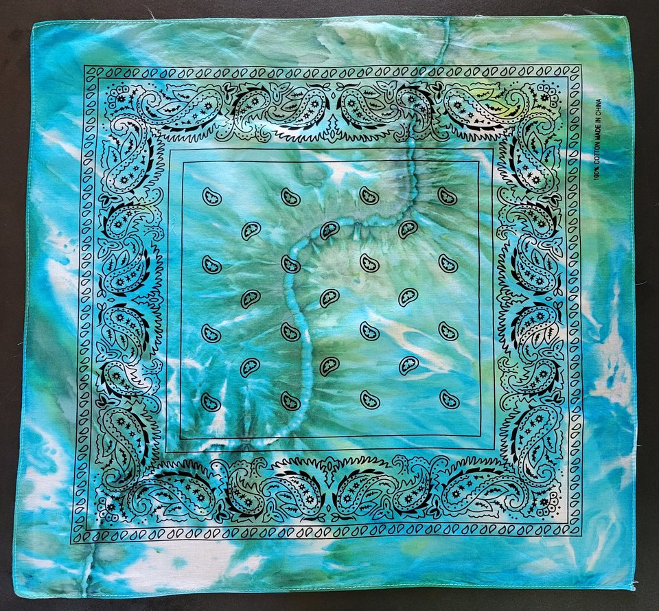 Bandana, Small, Teal Lightning