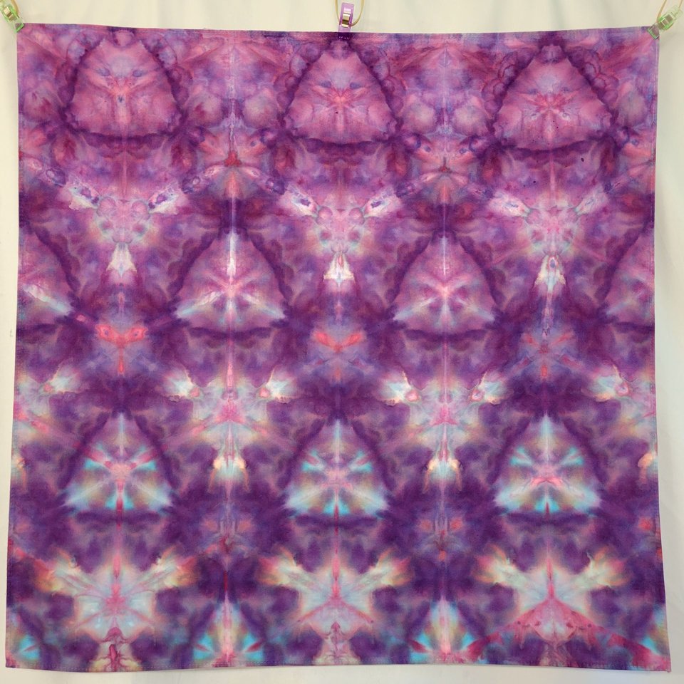 Bandana, Medium, Strawberry Skies Shibori 